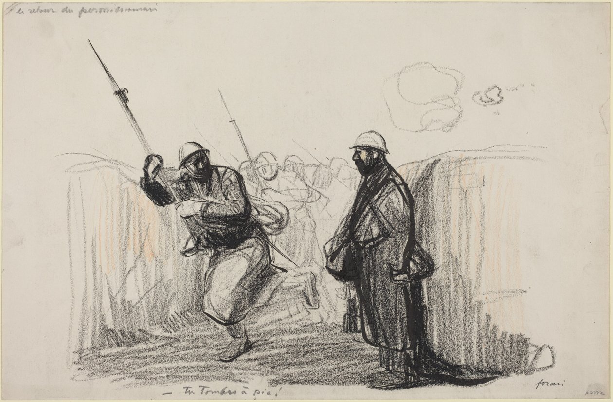 O regresso do militar de licença. - Chegas mesmo a tempo! de Jean-Louis Forain