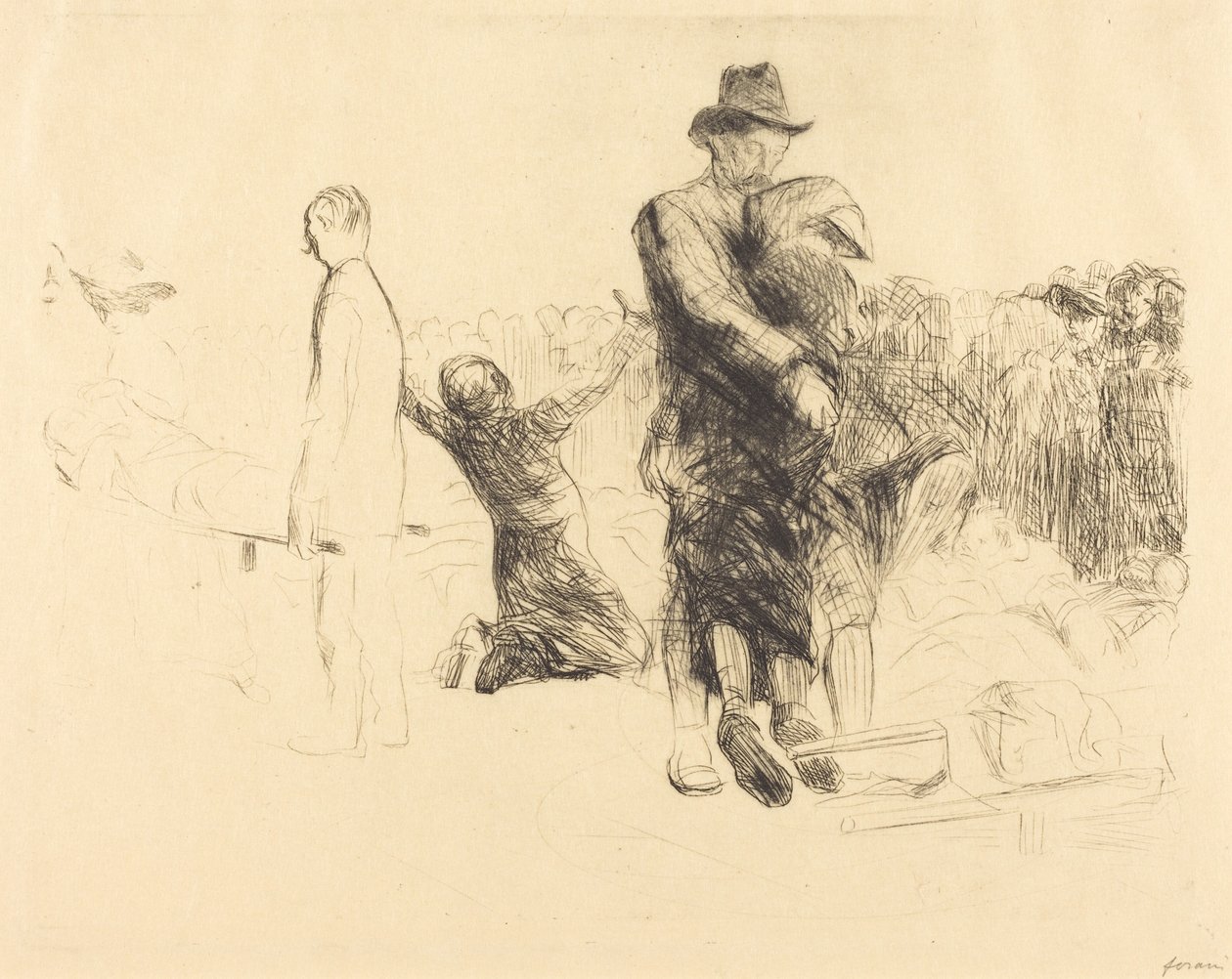 Lourdes, transporte das pessoas com paralisia (Lourdes, Transporte das Pessoas com Paralisia) de Jean-Louis Forain
