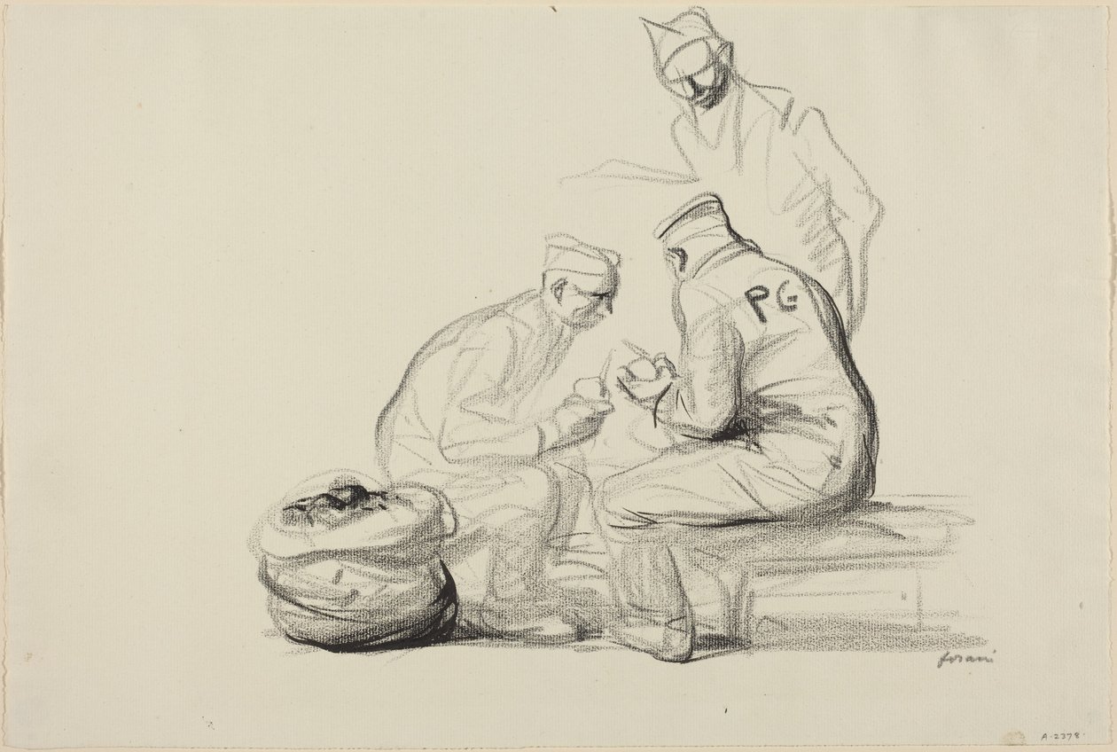 Poilu e os prisioneiros alemães de Jean-Louis Forain
