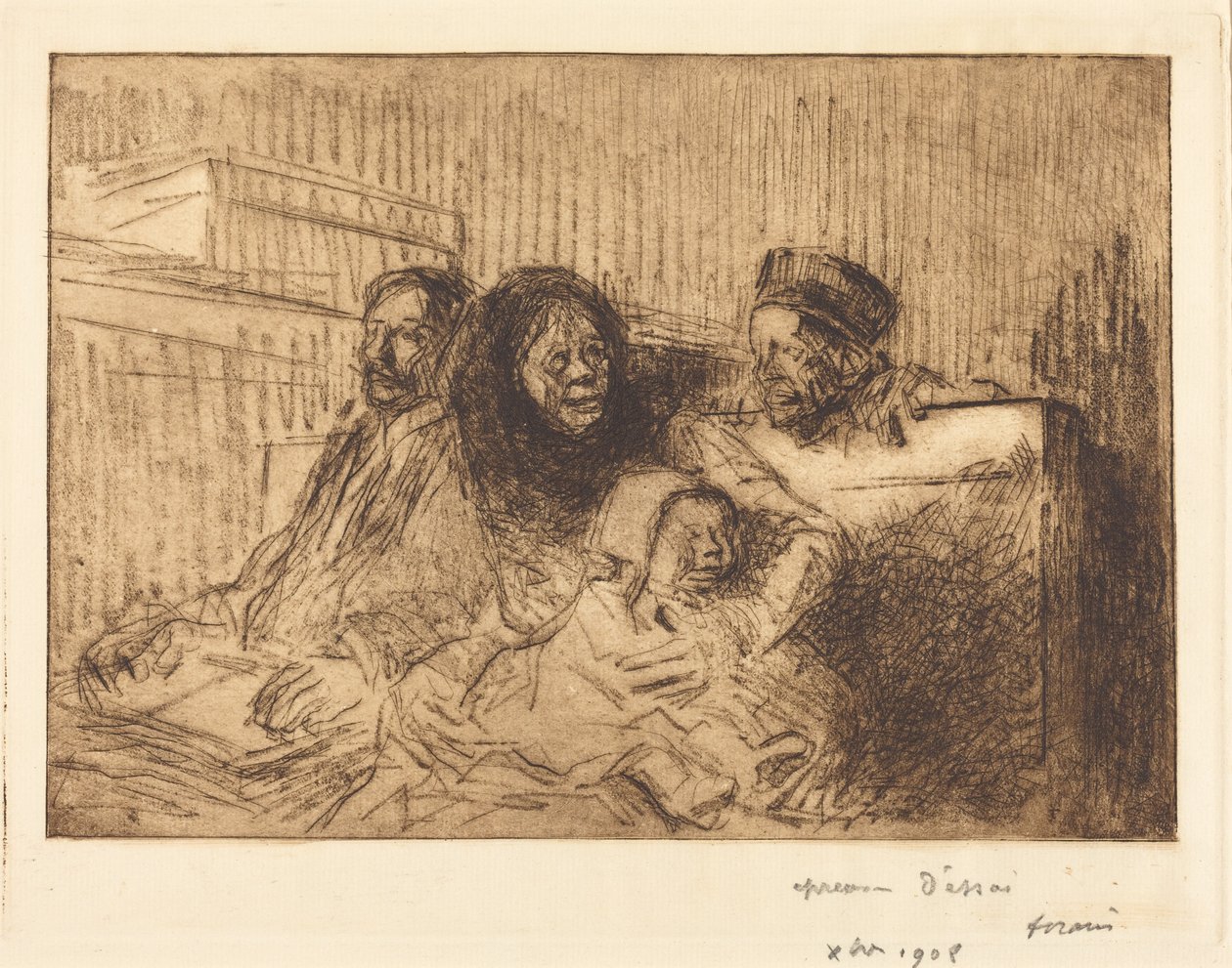 Testemunhas na audiência (2.ª placa) (Evidence at the Hearing) (second plate) de Jean-Louis Forain