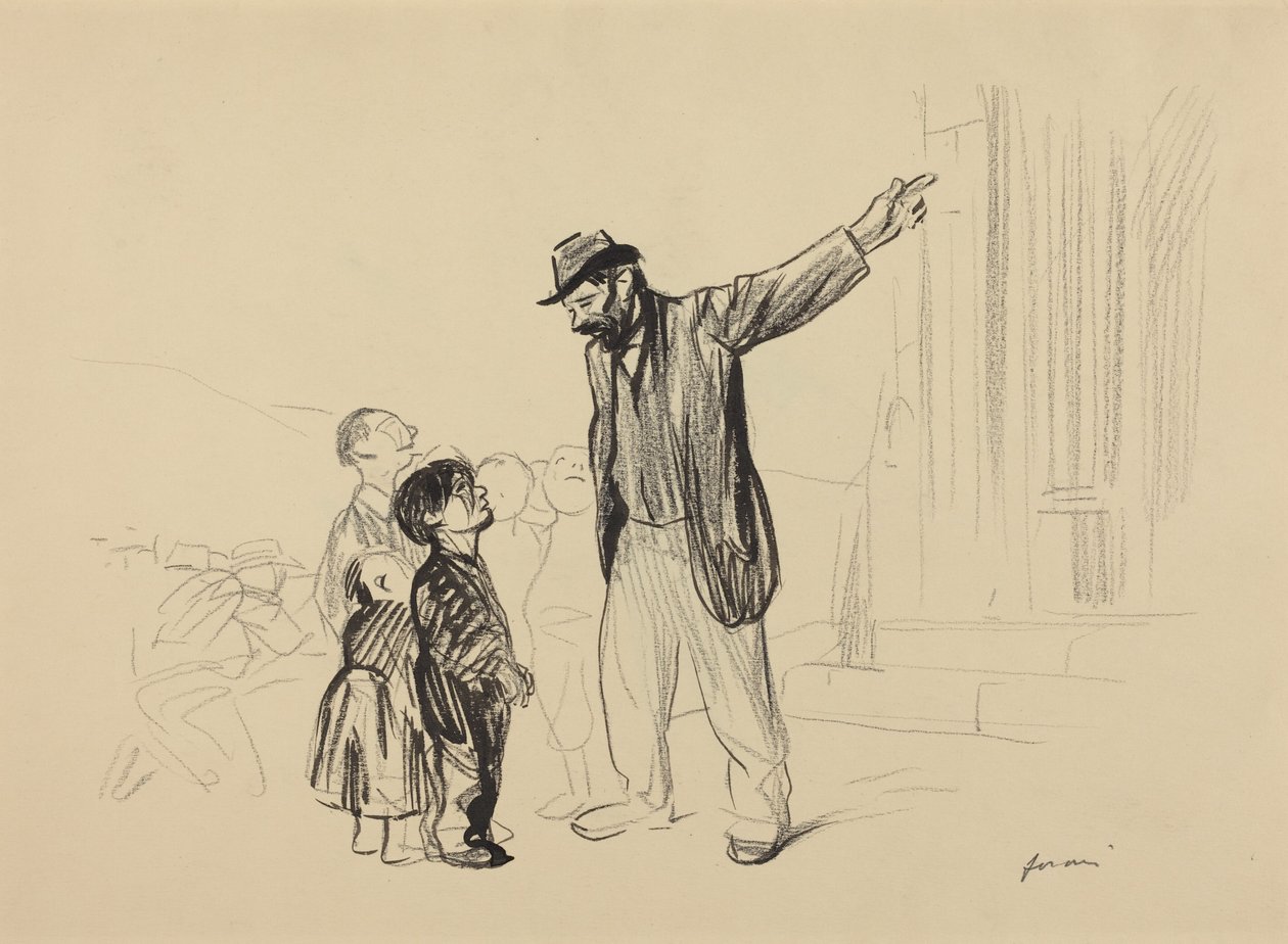a) A inglesa dos seus pais (frente); b) Homem com cigarro (verso) de Jean-Louis Forain