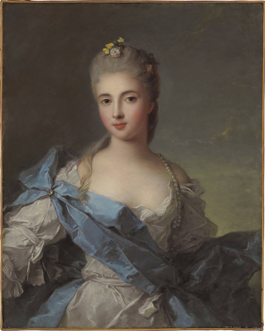 Retrato da Duquesa de La Rochefoucault (Louise Elisabeth de la Rochefoucault, Duquesa de Enville de Jean Marc Nattier