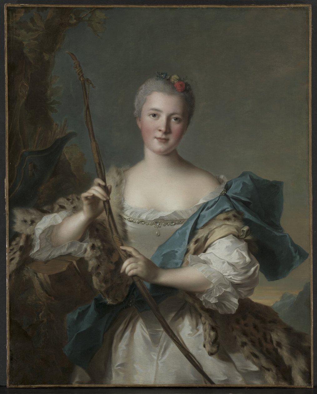 Retrato de uma mulher como Diana de Jean-Marc Nattier