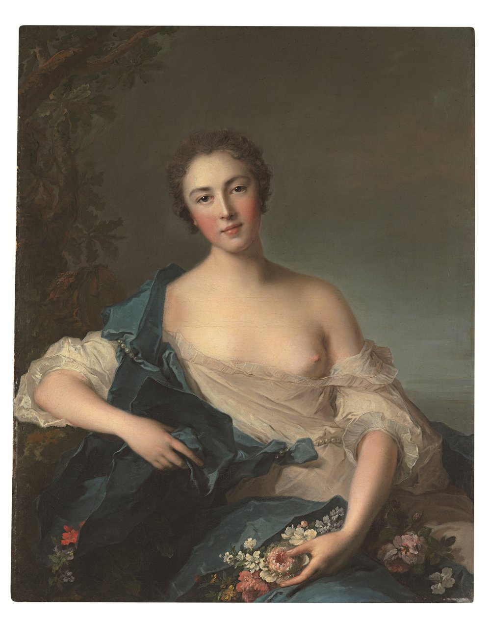 Retrato de uma mulher como Flora de Jean Marc Nattier