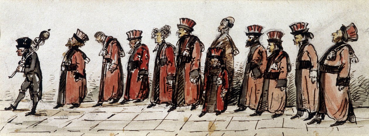 Desfile dos médicos, desenho de Charcot. de Jean Martin Charcot