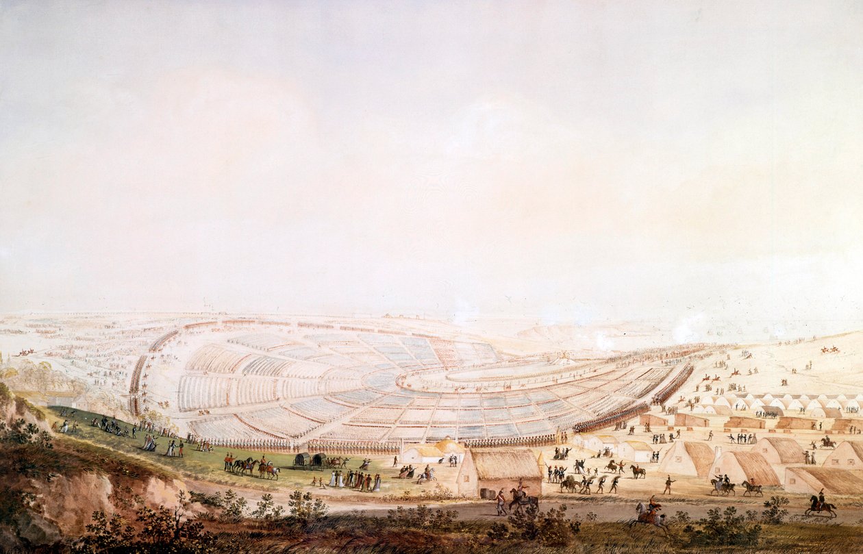 Vista do exército no campo de Boulogne-sur-Mer de Jean Rodolphe Gautier