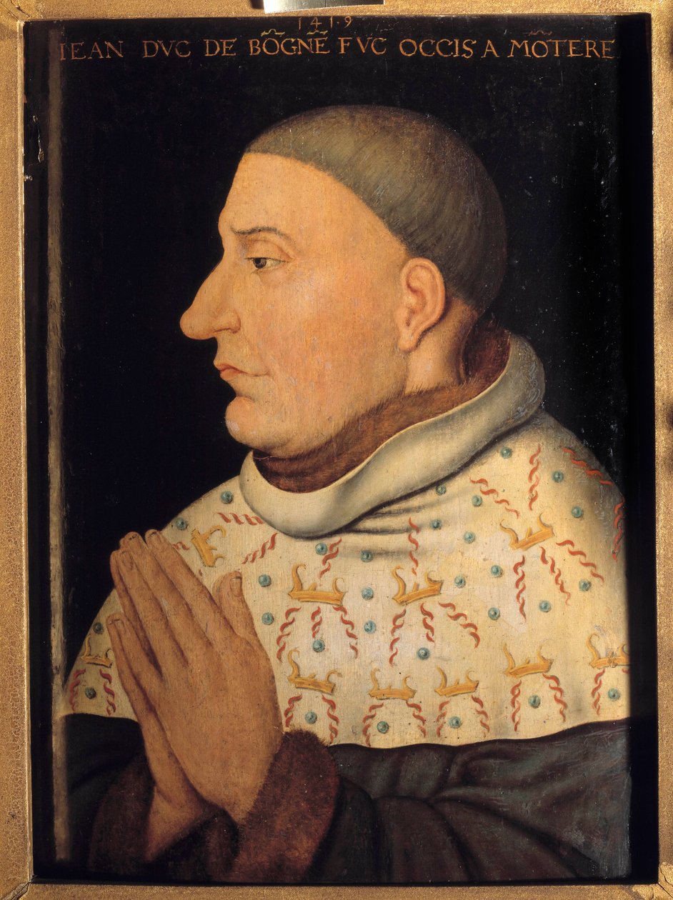 Retrato de Jean sem medo, Duque de Borgonha (1371-1419) Pintura atribuída a Jean Malouel (activo entre 1397-1415) de Jean (attr. to) Malouel or Maelwael