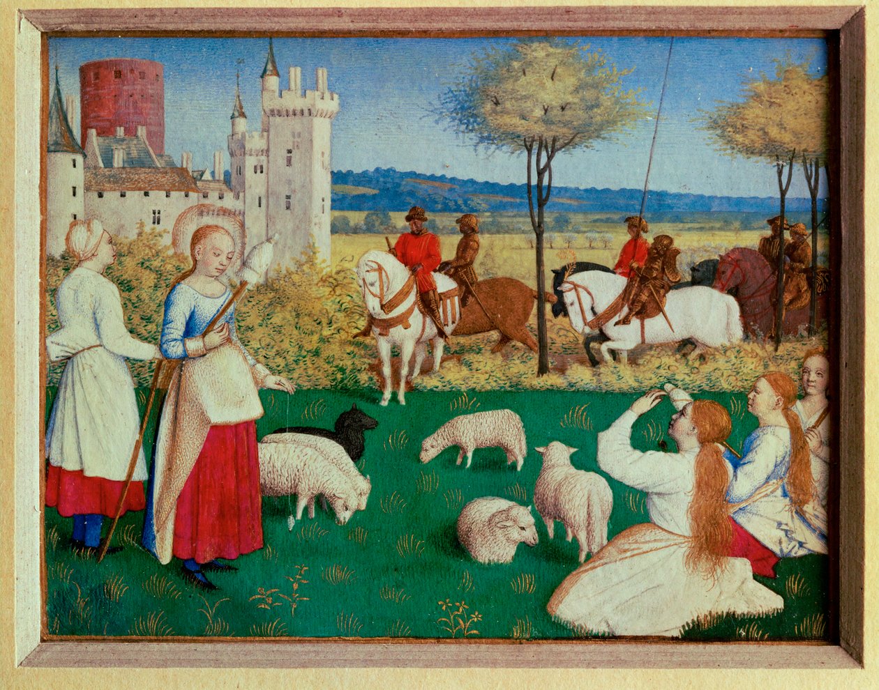 As horas de Etienne Chavalier: Santa Margarida e o prefeito Olíbio ... de Jean (style of) Fouquet