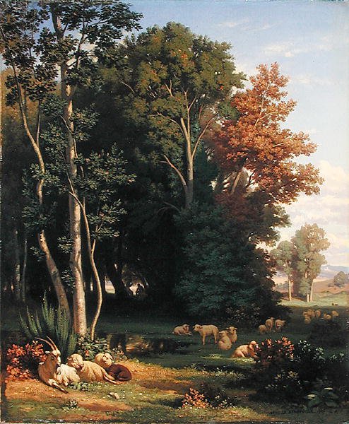 Paisagem e Animais de Jean Achille Benouville