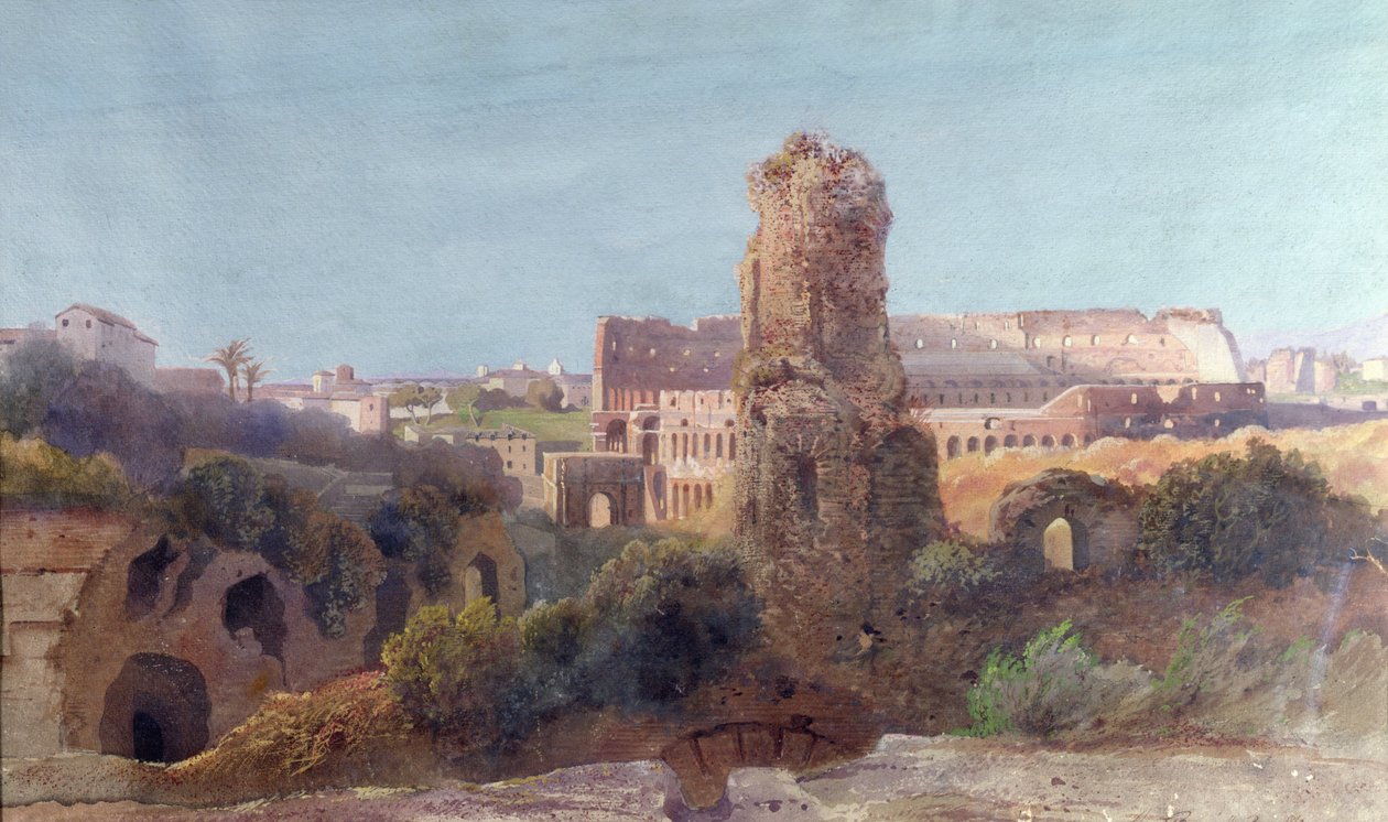 Vista de Roma e do Coliseu de Jean Achille Benouville