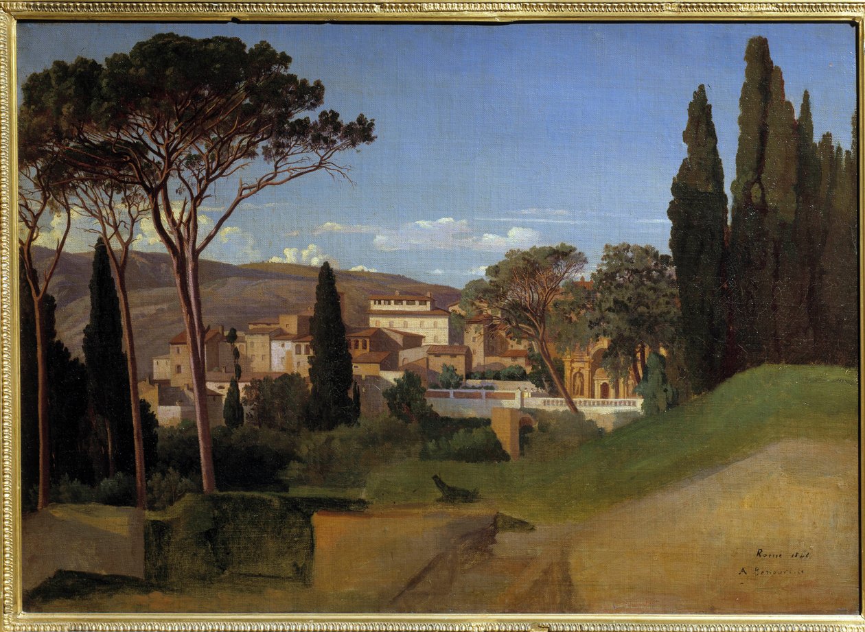 Vista de uma pintura de Villa Romana de Aquiles J. Benouville (1815-1891) 1844 Sol. 0,51 x 0,72 m Paris, musee d
