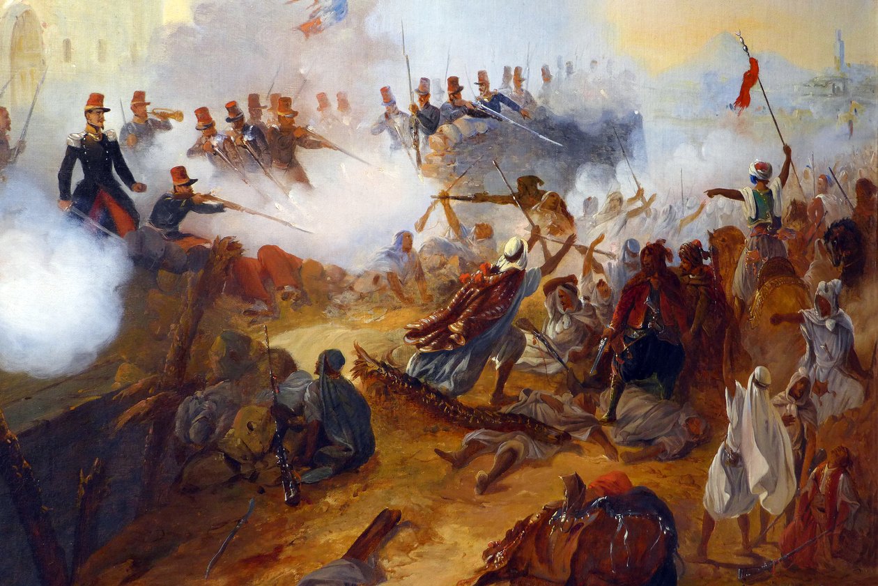 A defesa heróica do capitão Lelièvre em Mazagran (fevereiro de 1840), pormenor de Jean Adolphe Beauce