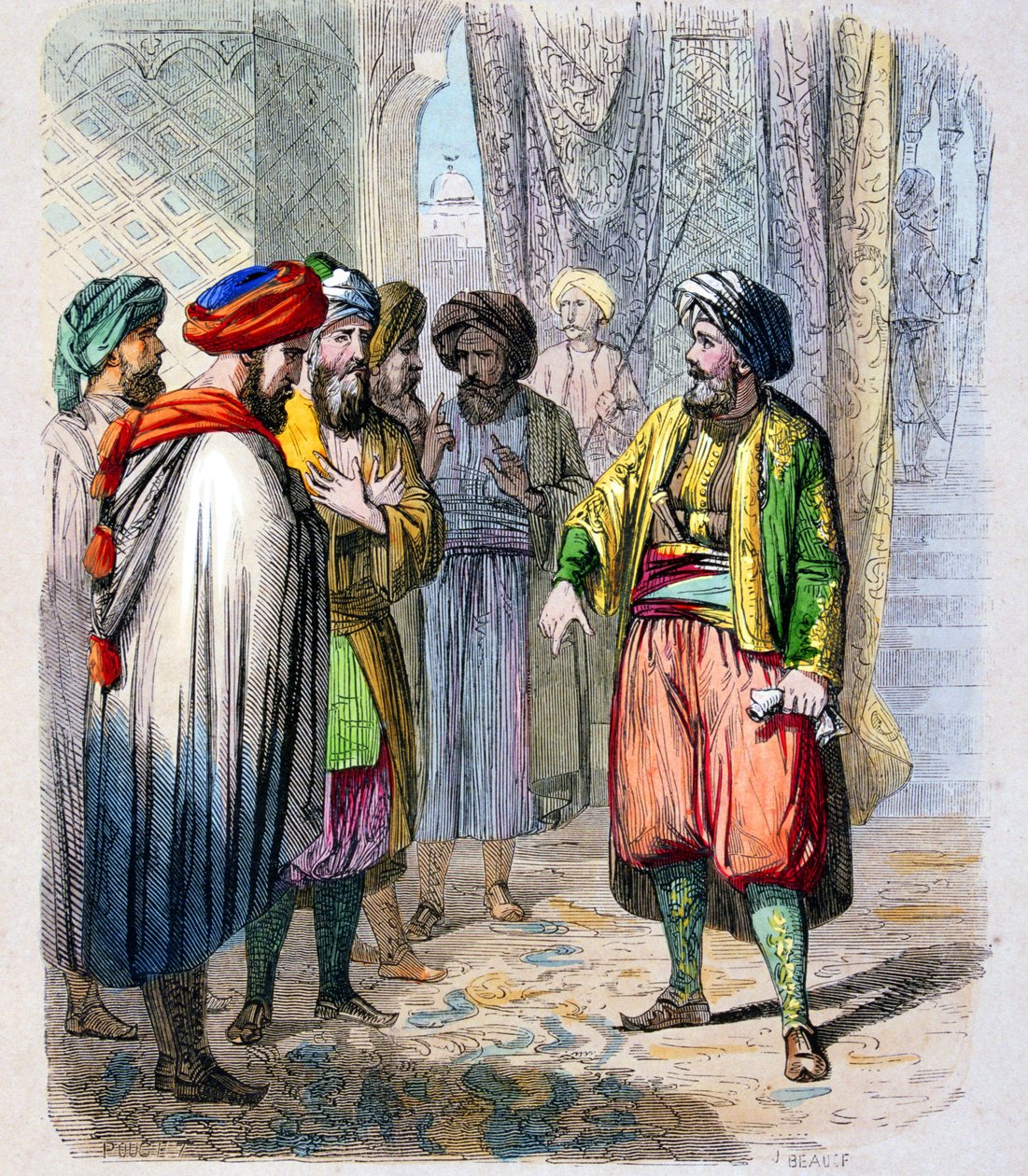 Mehemet Ali (1769-1849) recoit des messages de son fils en campagne en Arabie - Muhammad Ali Pasha ou Mehmet Ali recebe mensagens da campanha do seu filho na Arábia. Com o objetivo de derrotar a oposição na Arábia, Muhammad Ali enviou o seu filho, Ib de Jean Adolphe Beauce