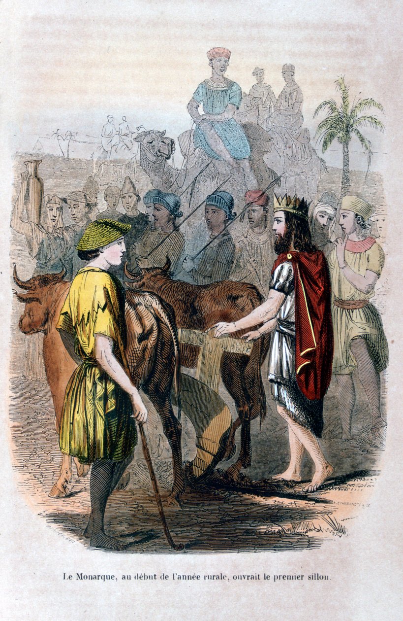O monarca, no início do ano rural, abriu o primeiro sulco, 1847 de Jean Adolphe Beauce