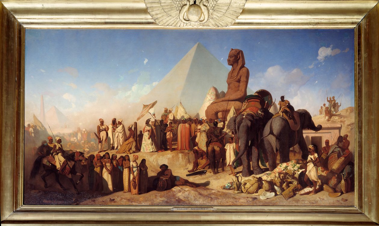 Cambyse e Psammenite. Encontro entre Cambyse II, rei rouenida do Império Persa, de 529 a 522 aC de Jean Adrien Guignet