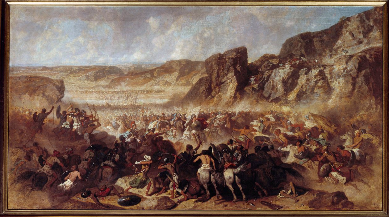Episódio do Retiro dos Dez Mil (Ilustração da Anabase" de Xenofonte) Os Dez Mil são mercenários gregos alistados pelo príncipe persa Ciro, o Jovem (424-401 AC) na sua luta contra o seu irmão Artaxerxes II (404 -358 AC). Painti de Jean Adrien Guignet