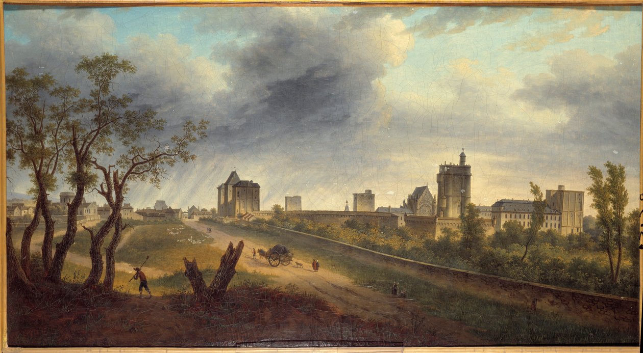 Vista do castelo de Vincennes Pintura de Adrien Guignet (1816-1854) de Jean Adrien Guignet