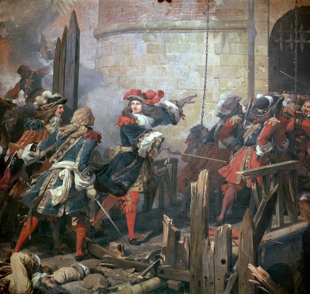 Luís XIV lidera o assalto de Valenciennes, século XVII. de Jean Alaux