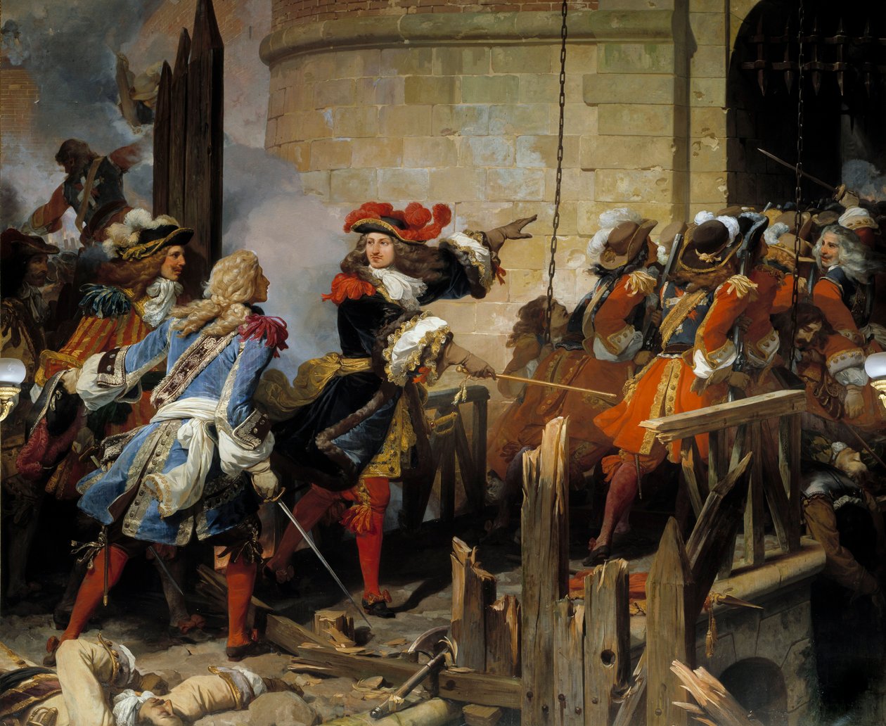 Valenciennes invadido por Luís XIV (1638-1715) em 17/03/1677 Vauban dirige as operações militares. Pintura de Jean Alaux dit le Romain (1786-1864) 1837 Sun. 4,15x4,65 m - Valenciennes invadida por Luís XIV (1638-1715) em 17/03/1677. Vauban dirige a milita de Jean Alaux