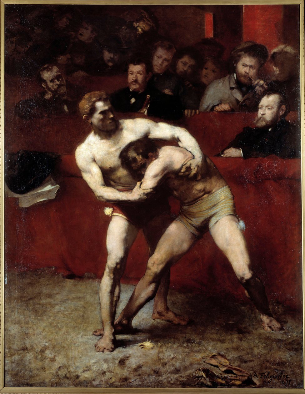 The Wrestlers Painting by Alexande Falguiere (1831-1900) 1875 Sun. 1,91x2,4 m Paris, musee d