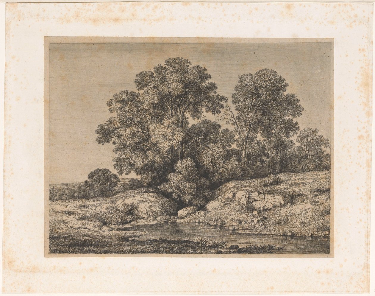Piscina ao pé de um grupo de árvores de Jean Alexis Achard