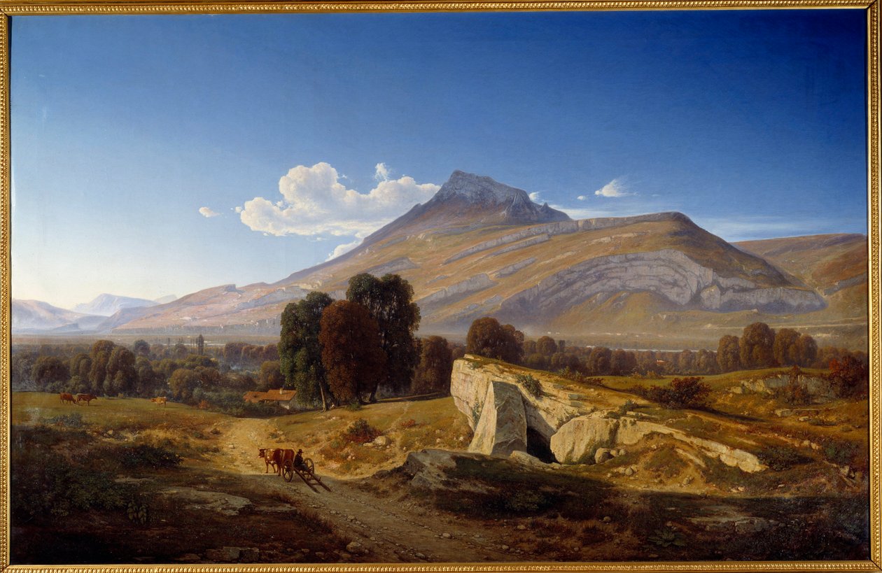 Vista do vale do Isere tomada em Saint Egreve. Pintura de Jean Alexis Achard (1807-1884) de Jean Alexis Achard