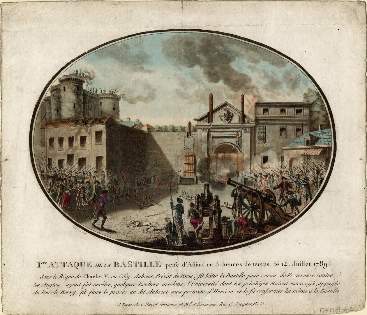 A invasão da Bastilha em 14 de julho de 1789, 1789 de Jean Alexis Cornu