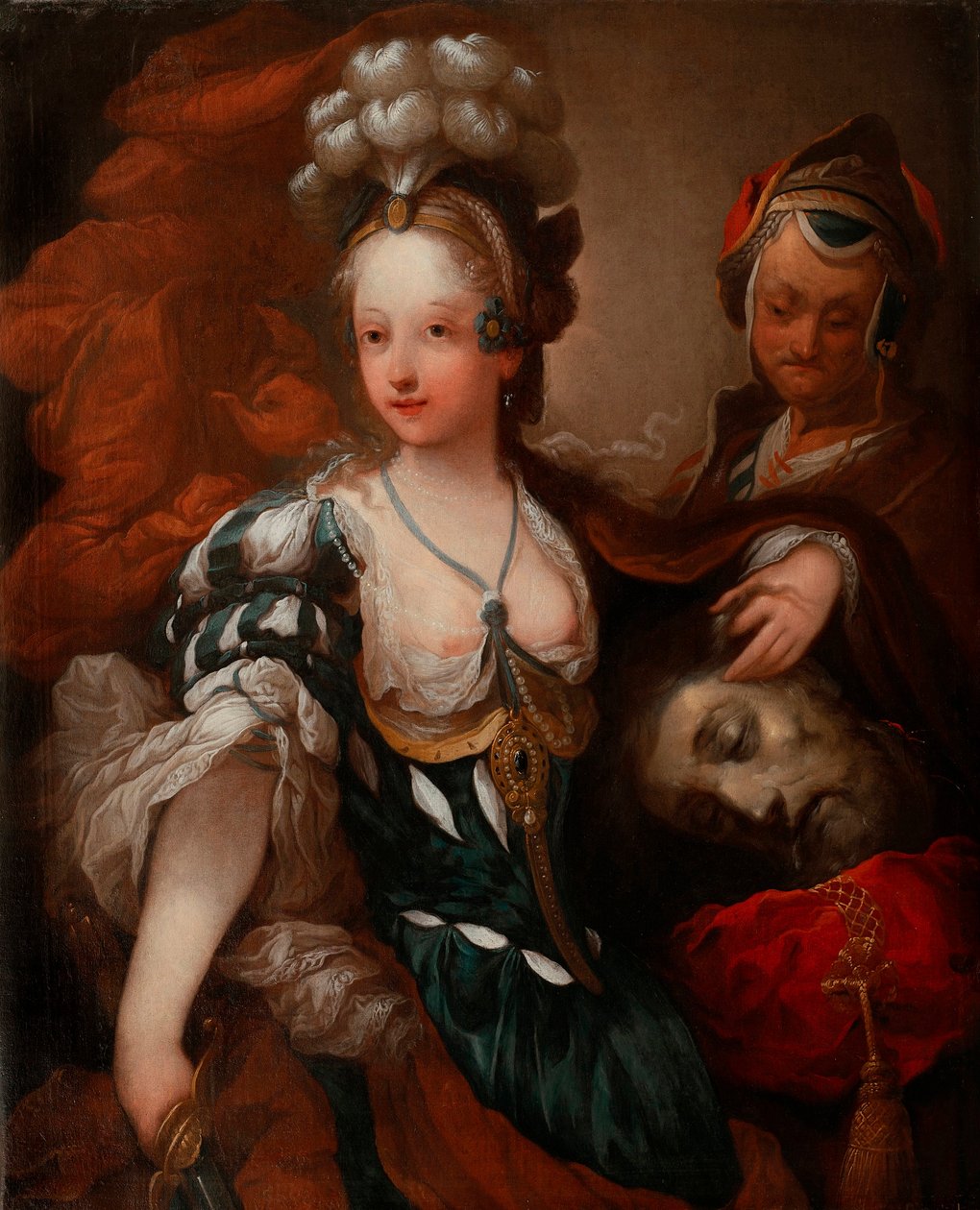 Judith com a cabeça de Holofernes - Pintura de Alexis Grimou (1678-1733), óleo sobre tela, meados do século XVIII (88x72 cm) - Museu do Palácio de Wilanow, Varsóvia (Polónia) de Jean Alexis Grimou