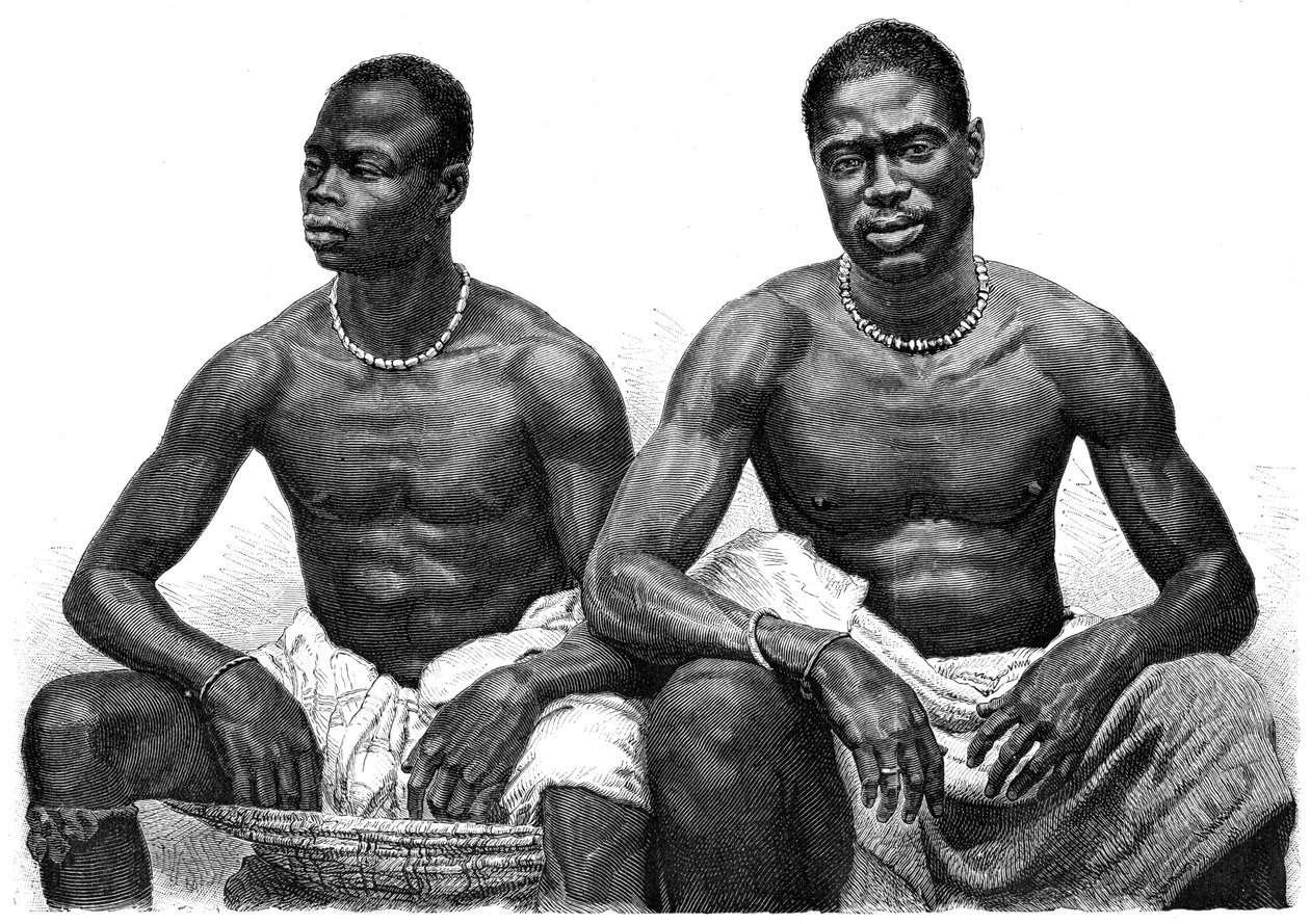 Dois homens de Assinie, Guiné, c1860-1920. de Jean Andre Rixens