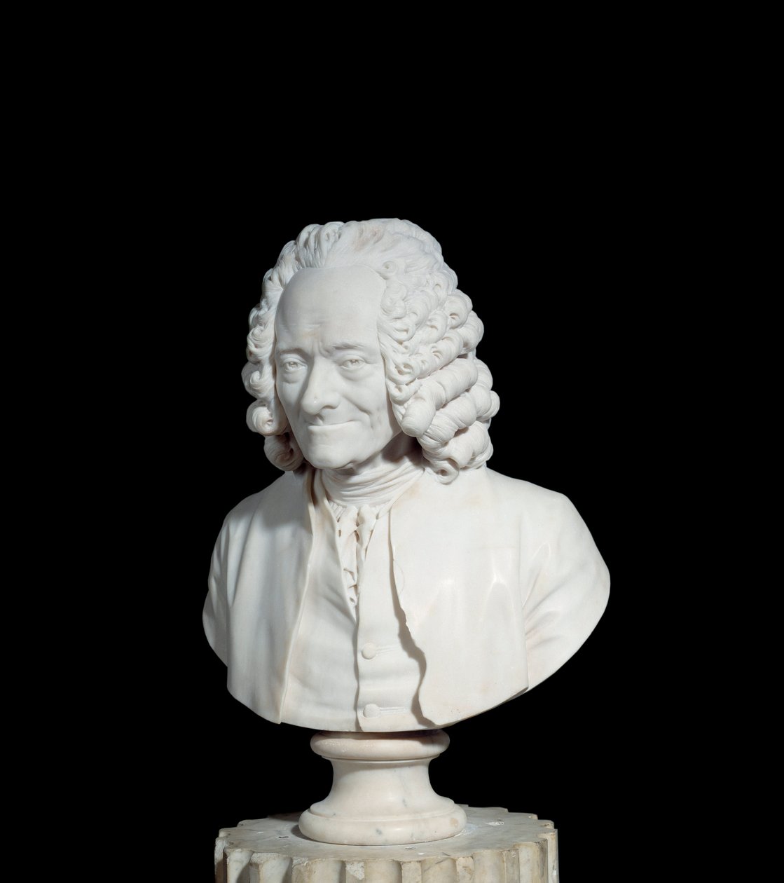Busto de François Marie Arouet de Voltaire dit Voltaire (1694-1778) Escultura em mármore de Jean Antoine Houdon (1741-1828) 1778 Paris, Musee du Louvre de Jean Antoine Houdon