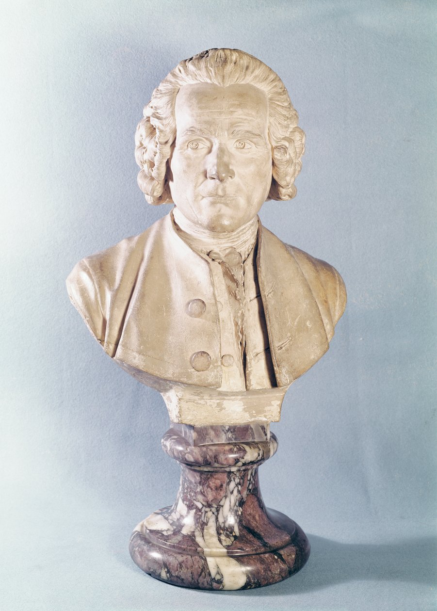 Busto de Jean-Jacques Rousseau (1712-1778) (mármore) de Jean Antoine Houdon
