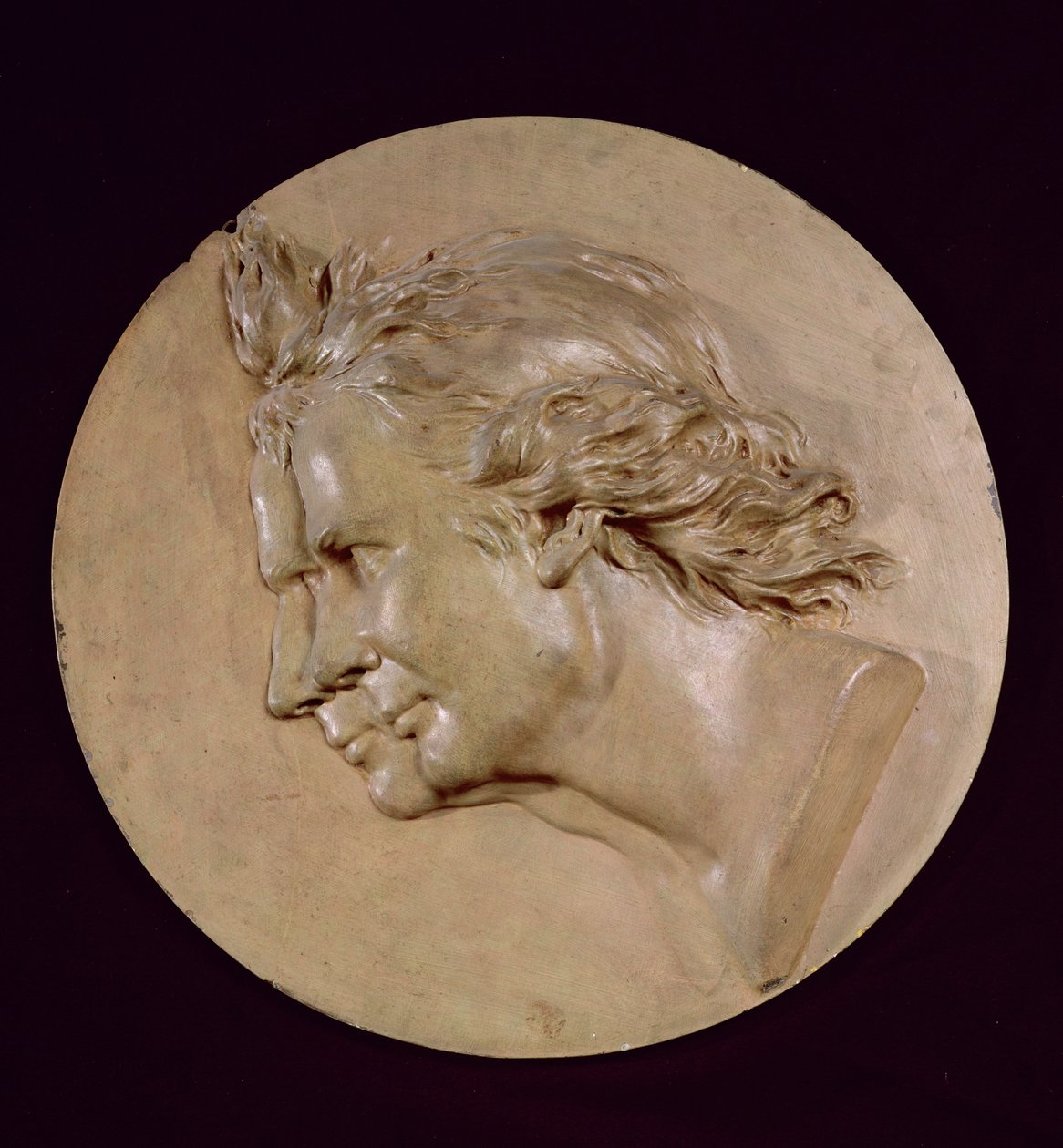 Medalhão representando Joseph (1740-1810) e Etienne Montgolfier (1745-99) de Jean Antoine Houdon