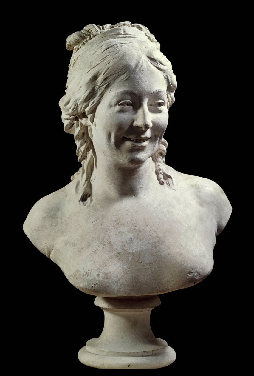 Retrato de Madame Houdon (nee Marie Ange Cecile Langlois) (1765-1823) Escultura de Jean Antoine Houdon (1741-1828) Paris do século XVIII, Musee du Louvre de Jean Antoine Houdon
