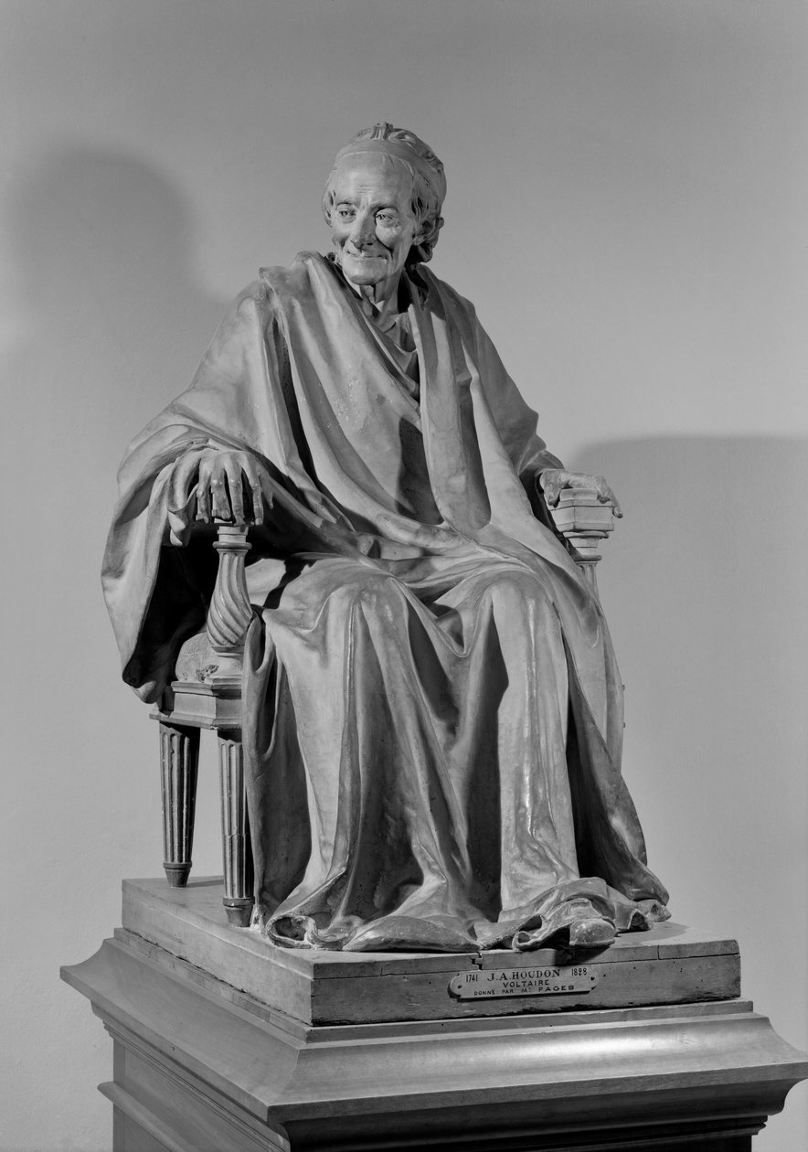 Escultura sentada de Voltaire (1694-1778) de Jean Antoine Houdon