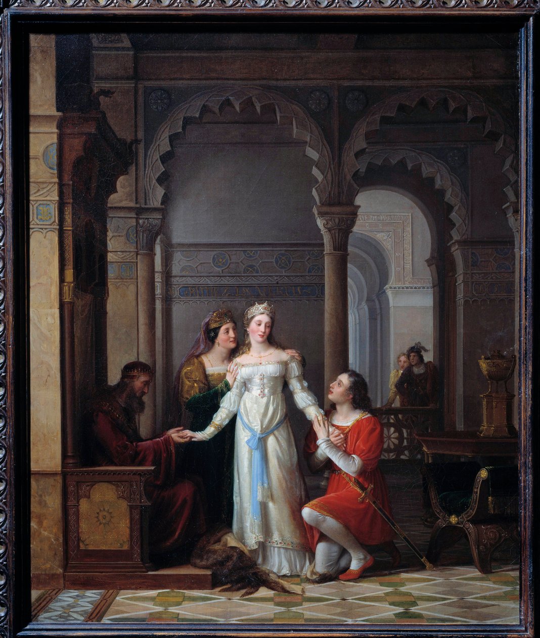 Donkey Skin Ilustração do conto de Charles Perrault (1628-1703) com o mesmo nome, representando a jovem princesa no palácio do seu pai apaixonado por ela. Pintura de Jean Antoine Laurent (1763-1832) 1819 Sol. 0,55x0,45 m Bourg en Bresse, musee de de Jean Antoine Laurent