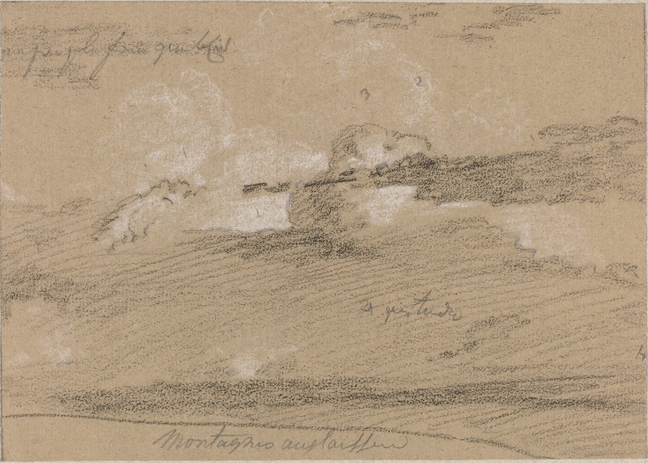 Estudo de nuvens acima das montanhas de Jean Antoine Linck