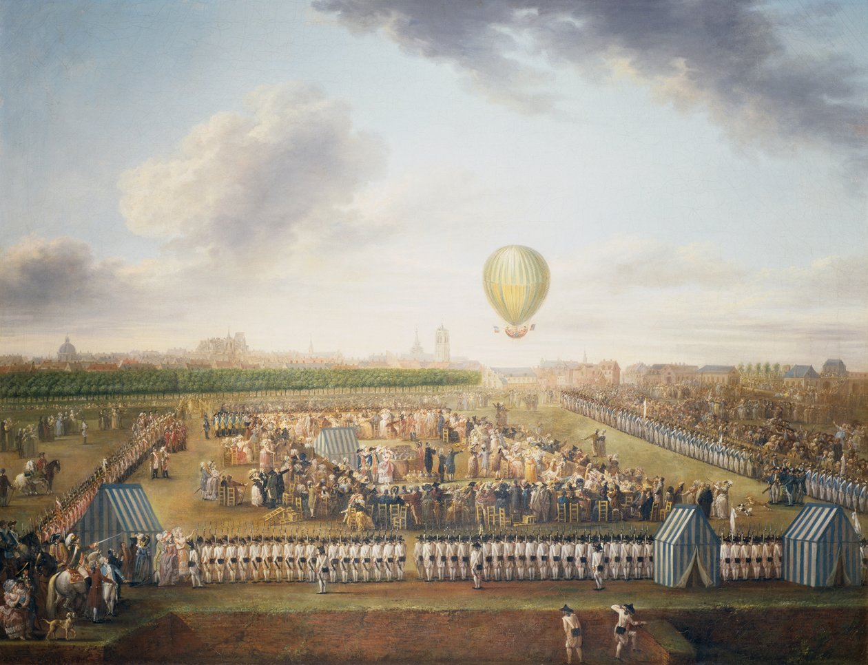 14ª experiência de Jean-Pierre Blanchard e Chevalier Lepinard com balão de ar quente, Lille, 26 de agosto de Jean Antoine Watteau