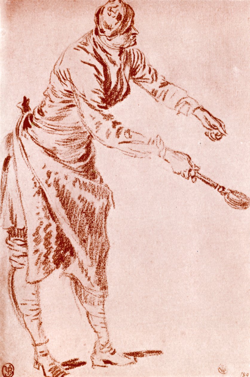 Um estudo em Sanguine, 1913. de Jean Antoine Watteau