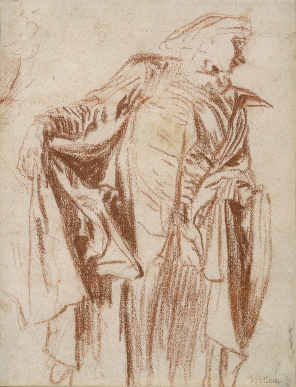 Ator em pé com a cabeça virada para a direita, c. 1719-1720 de Jean Antoine Watteau