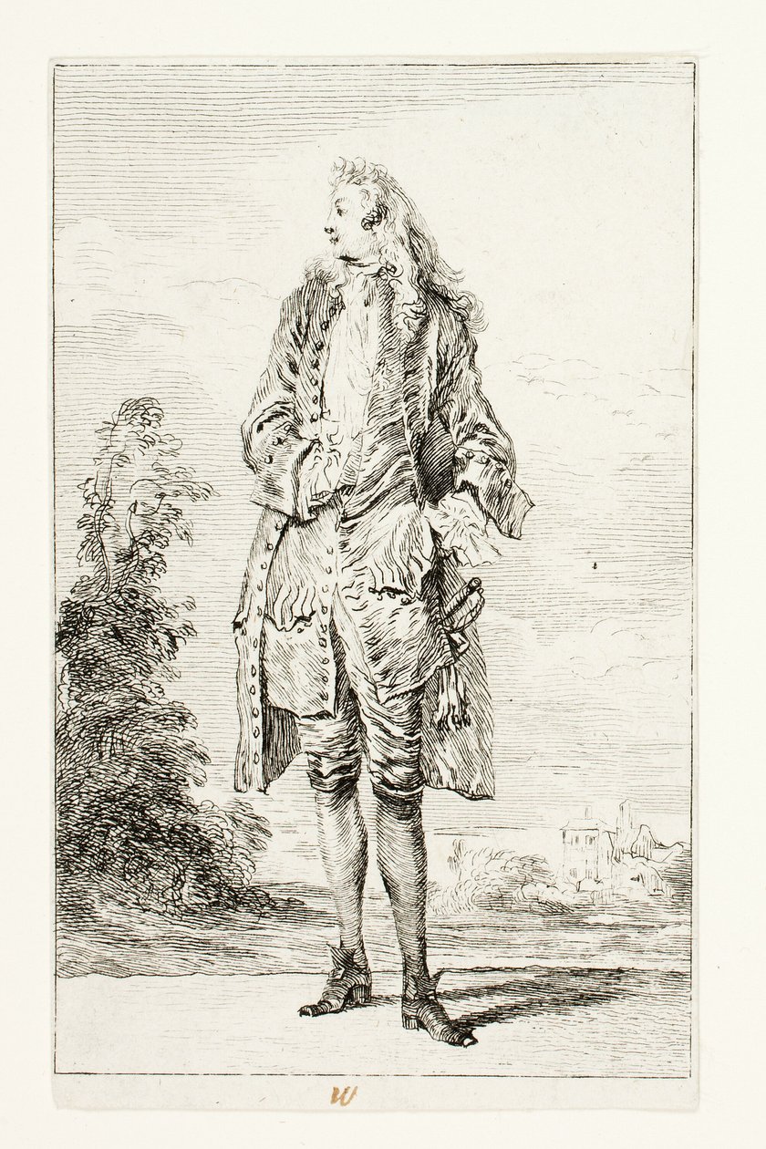 Cavalheiro, Mão no Colete de Jean Antoine Watteau
