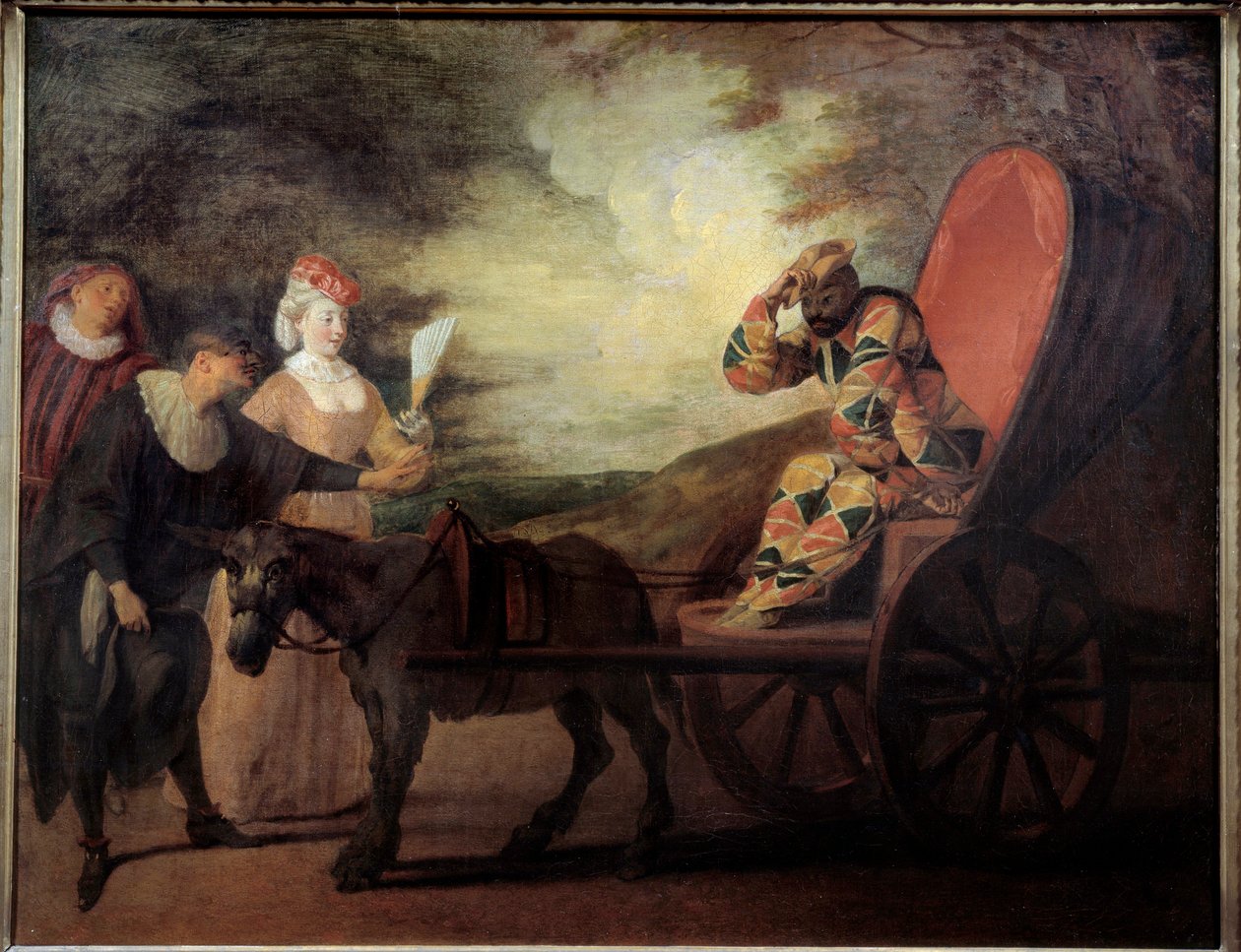 Arlequim (Arlecchino) Imperador da Lua. Pintura de Jean Antoine Watteau (1684-1721) de Jean Antoine Watteau