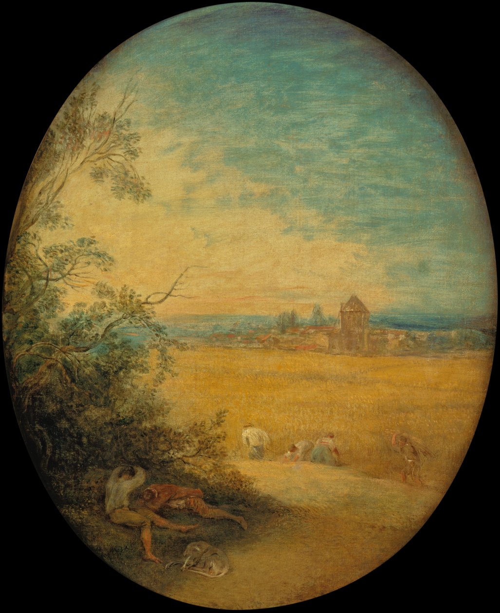 Fenómenos num campo, Verão (óleo sobre tela) de Jean Antoine Watteau