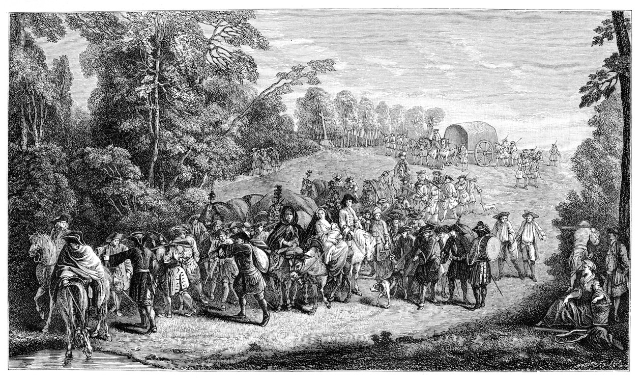 Marcha de infantaria, 1885. de Jean Antoine Watteau