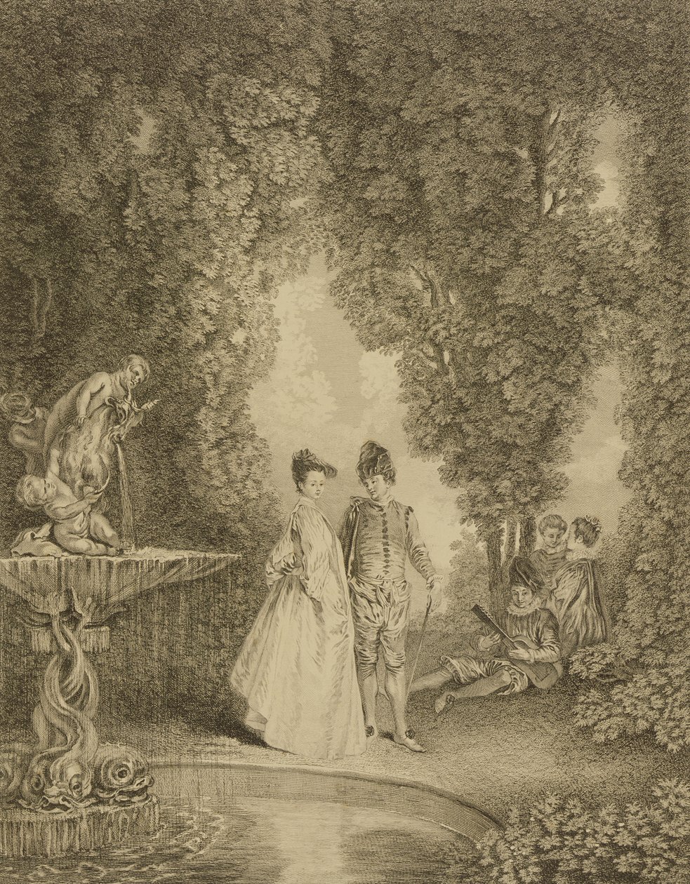 A cascata de Jean Antoine Watteau