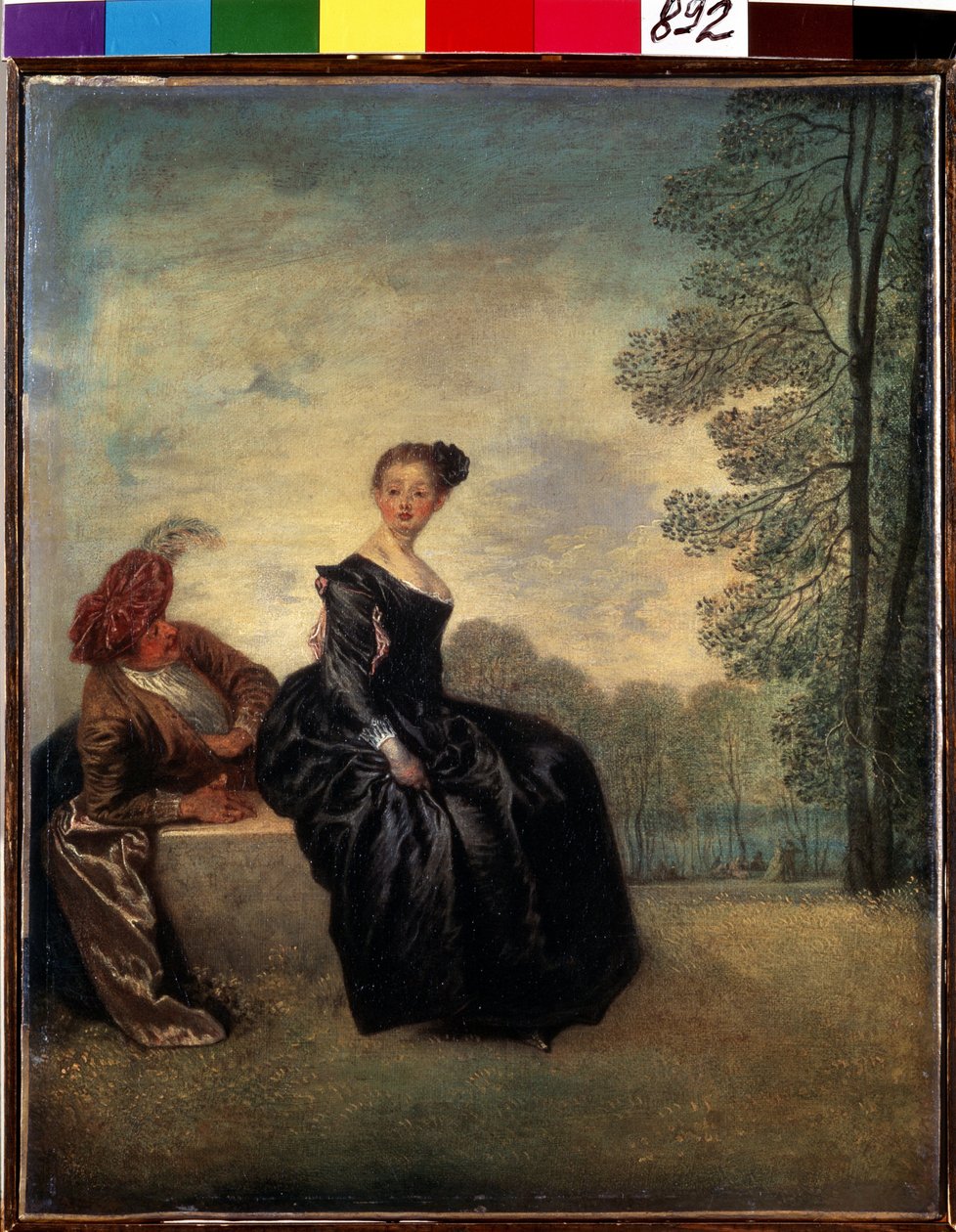 La boudeuse (Uma mulher caprichosa). Pintura de Jean Antoine Watteau (1684-1721). Óleo sobre tela, 42 x 34 cm de Jean Antoine Watteau