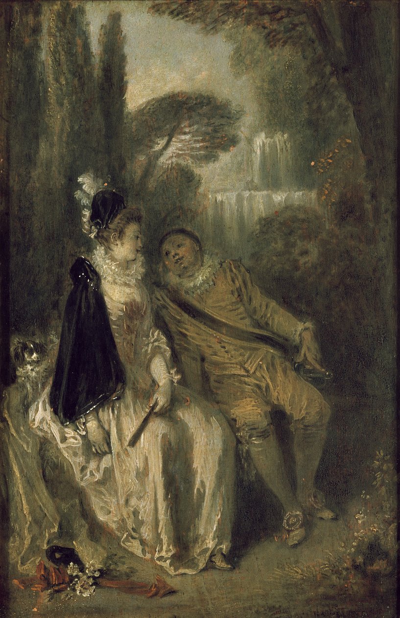The Gracious Rest, c.1713 (óleo no painel) de Jean Antoine Watteau