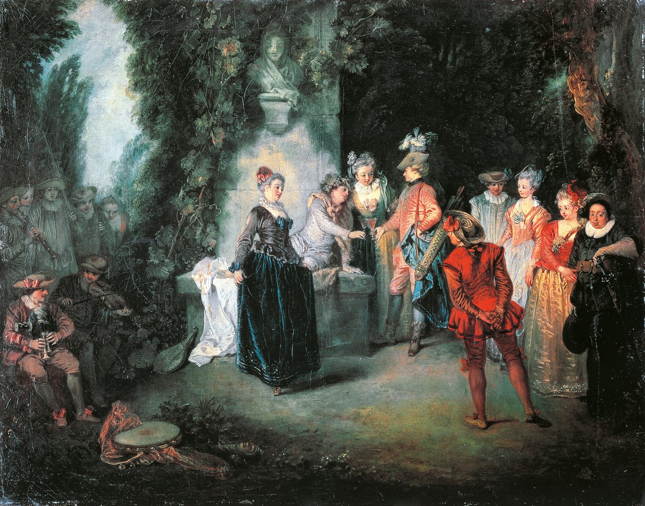 Amor no Teatro Francês, de Jean-Antoine Watteau (1684-1721) de Jean Antoine Watteau