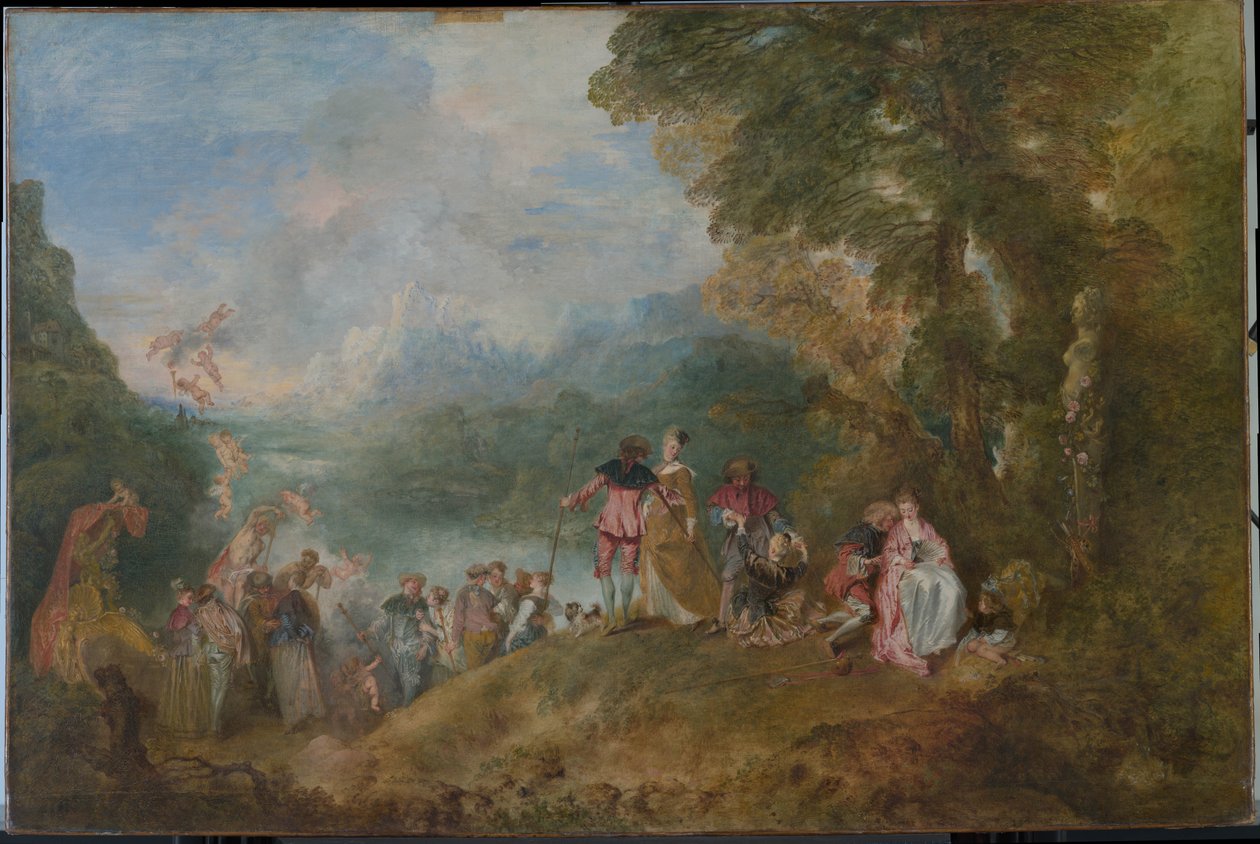 Peregrinação ao embarque de Cythera para Cythera, 1717 de Jean Antoine Watteau