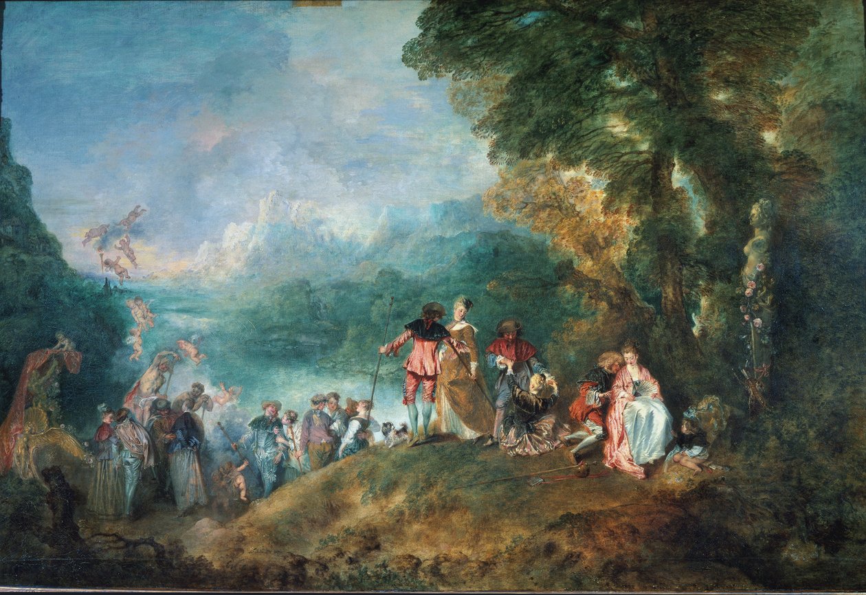 Peregrinação à Ilha de Cytherea, também conhecida como Embarque para Cythera de Jean Antoine Watteau