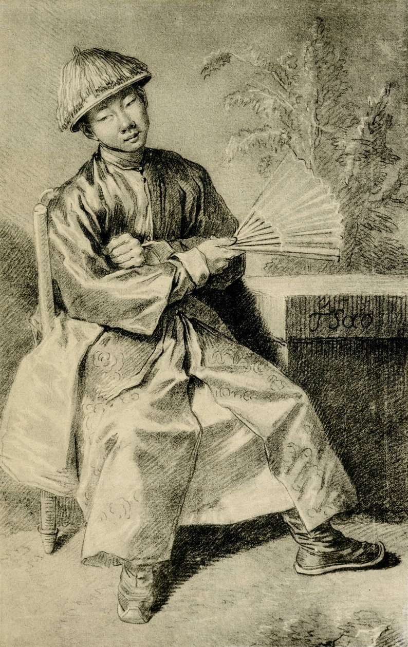 Retrato de chinês TSao de Jean Antoine Watteau